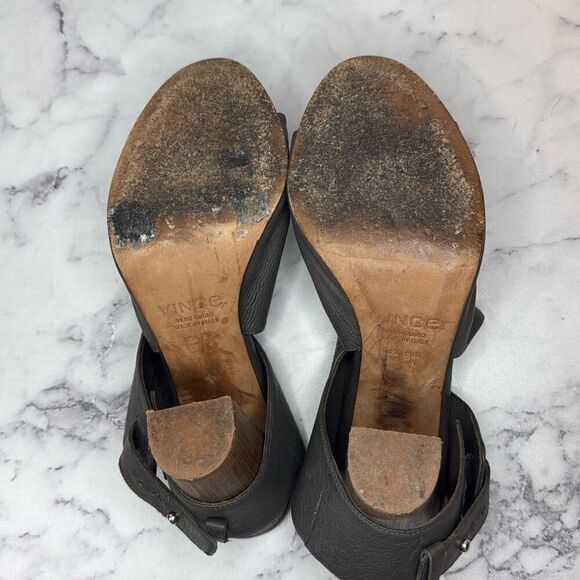 Vince Gray Leather Addie Heels 9.5 - Picture 6 of 7